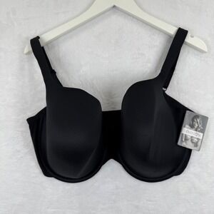 Dominique Womens Black Seamless Underwire Full Coverage Bra 44H 5928